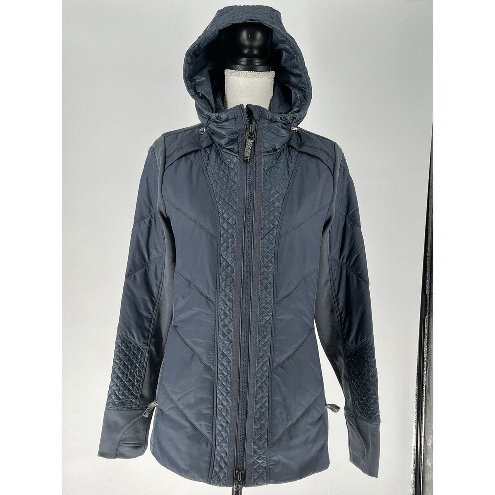 Athleta Jacket Womens Medium Hoodie Rock Ridge Primaloft Zip Puffer Coat